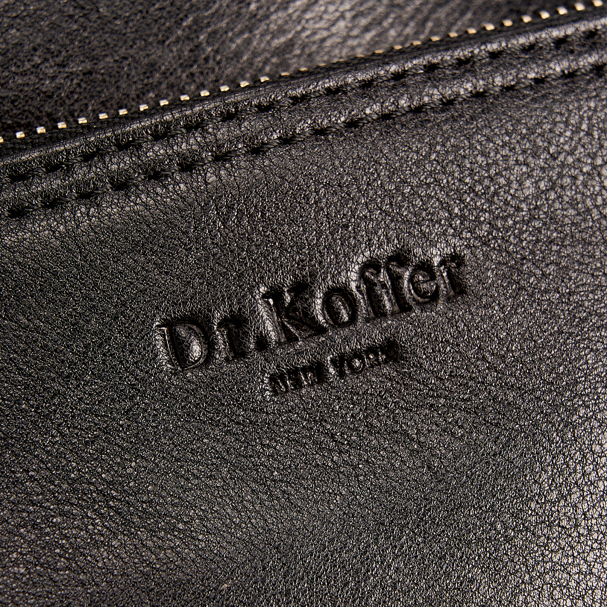 Сумка через плечо Dr.Koffer из натуральной кожи черная