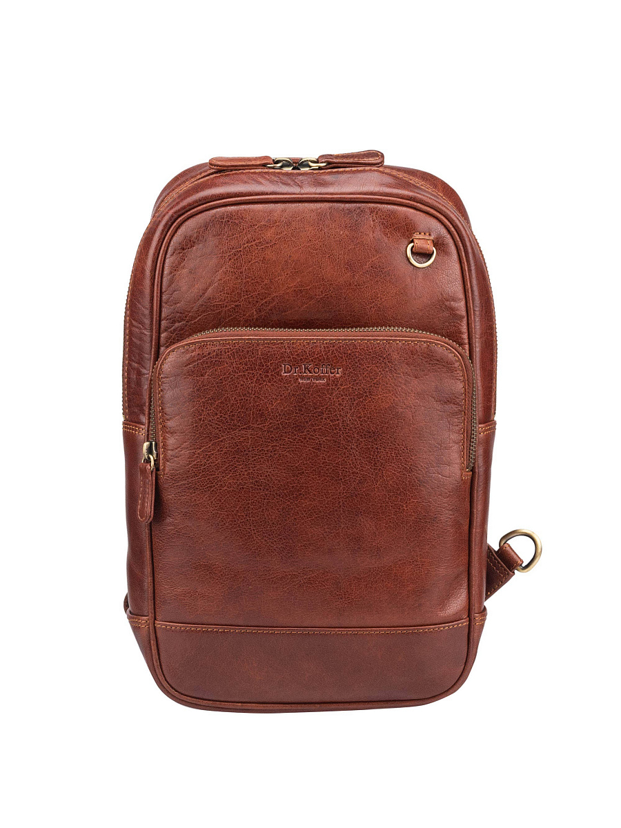 Рюкзак Dr.Koffer из натуральной кожи светло-коричневый