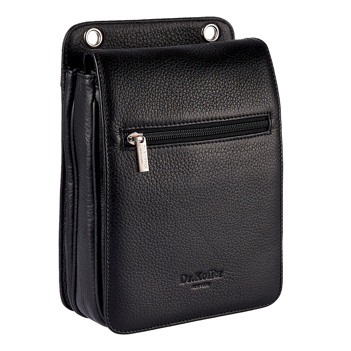 Сумка через плечо Dr.Koffer из натуральной кожи черная