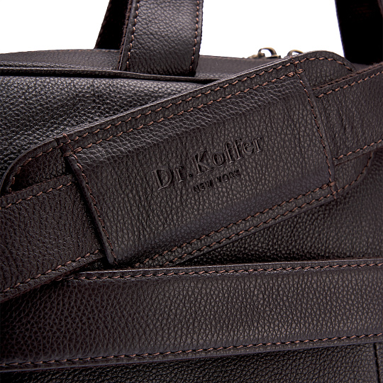 Деловая сумка Dr.Koffer из натуральной кожи темно-коричневая