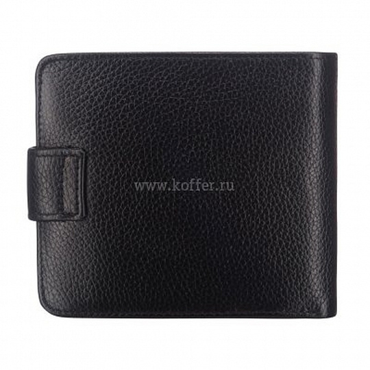 Черное портмоне из зернистой кожи с клапаном на кнопке Dr.Koffer X510143-220-04