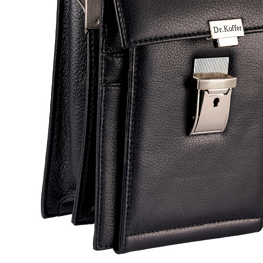 Сумка через плечо Dr.Koffer из натуральной кожи черная