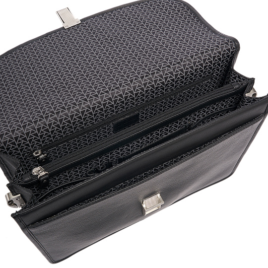 Портфель Dr.Koffer из натуральной кожи черный