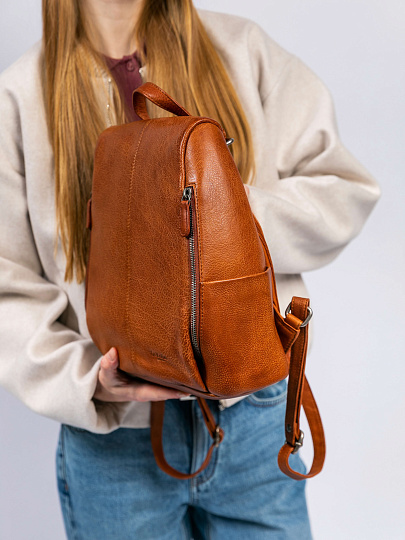 Сумка-рюкзак Dr. Koffer из натуральной кожи коричневая