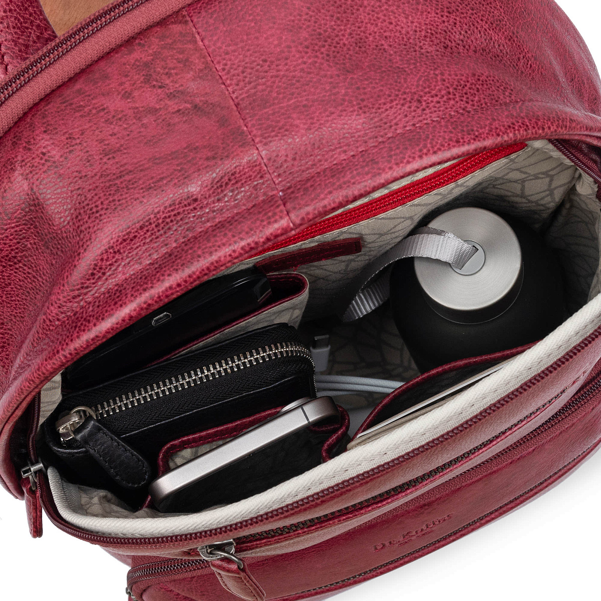 Рюкзак Dr.Koffer из натуральной кожи бордовый