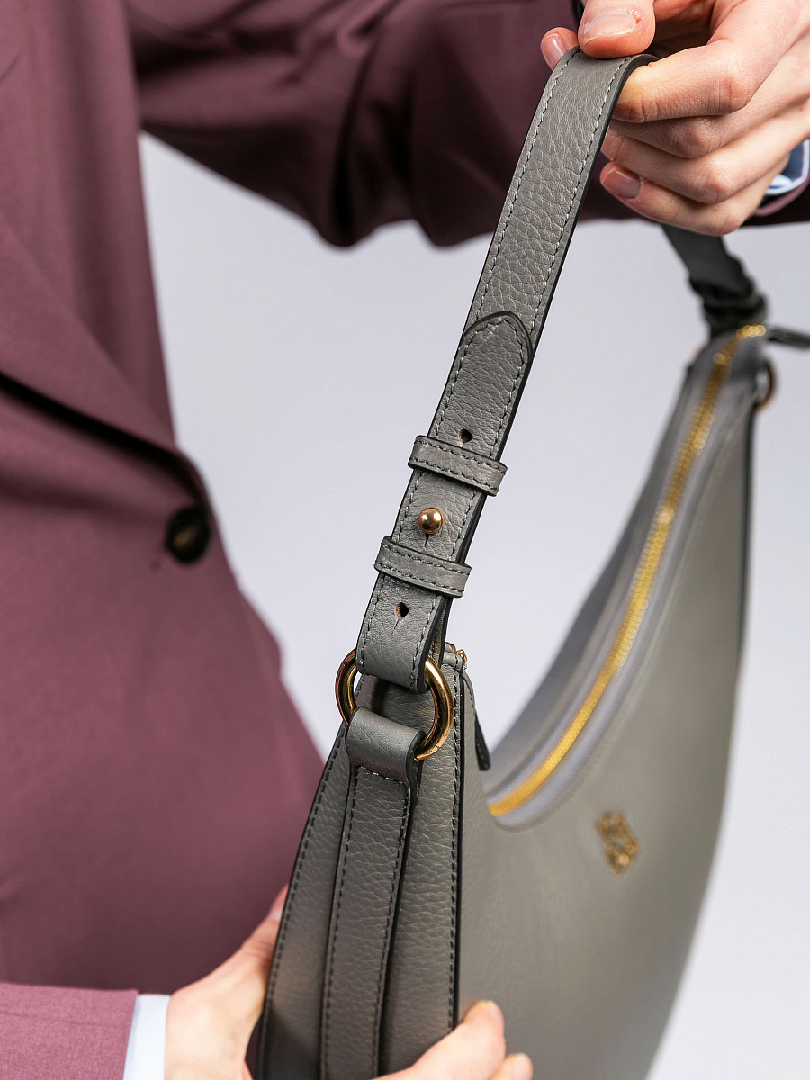 Женская сумка Dr. Koffer из натуральной кожи серая