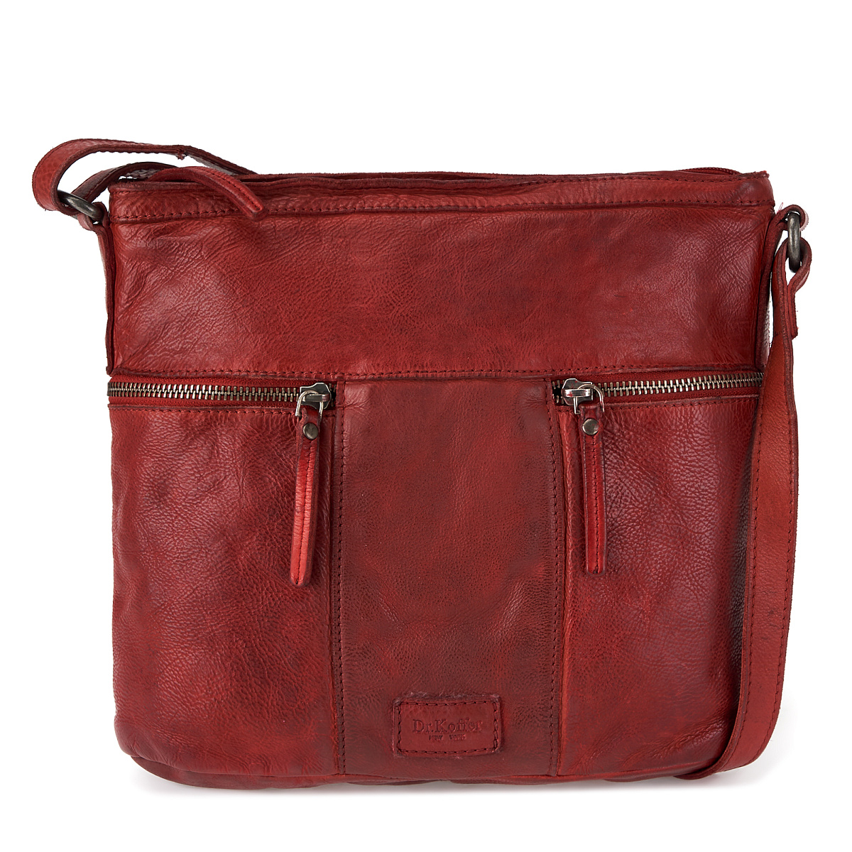 Сумка через плечо Dr.Koffer из натуральной кожи красная