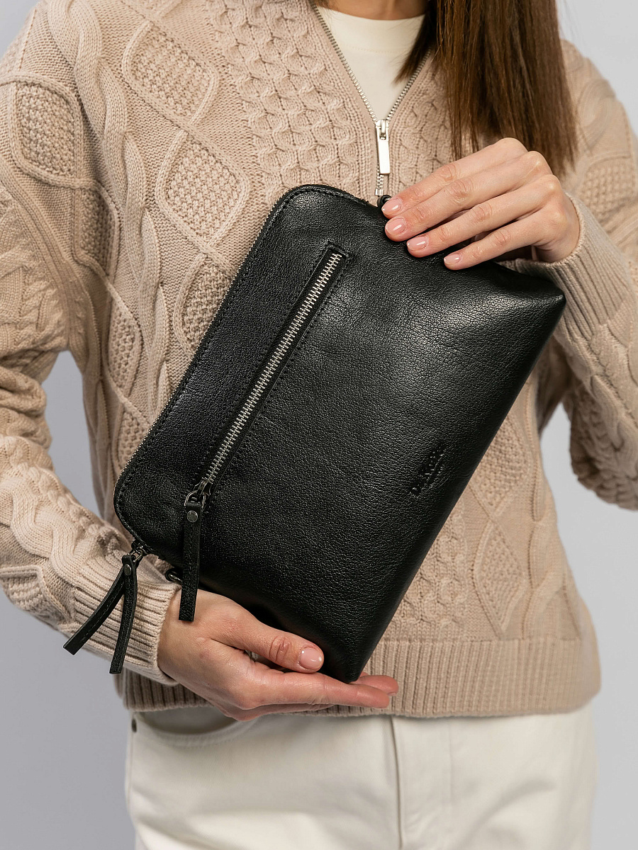 Женская сумка Dr.Koffer из натуральной кожи черная