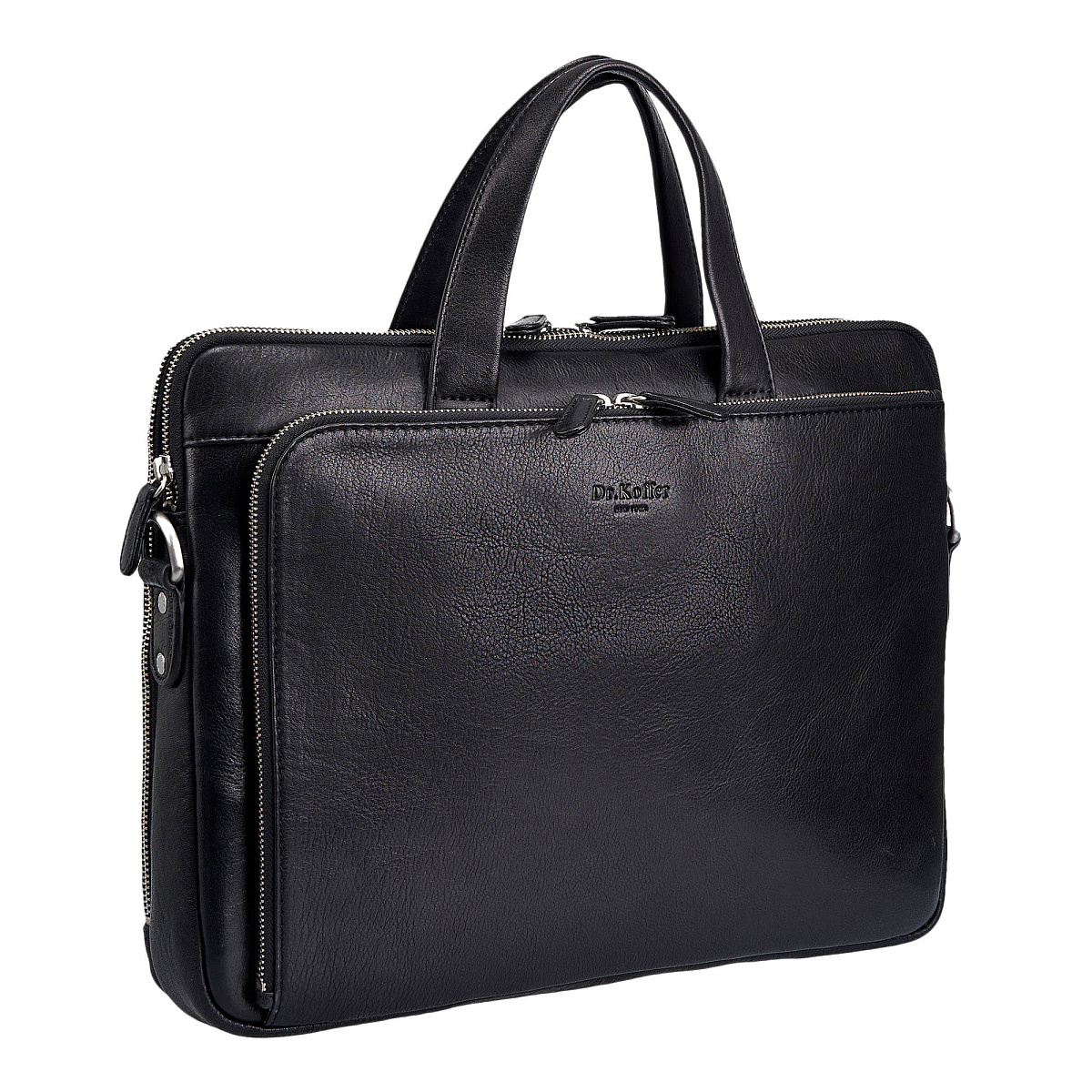 Деловая сумка Dr.Koffer из натуральной кожи черная