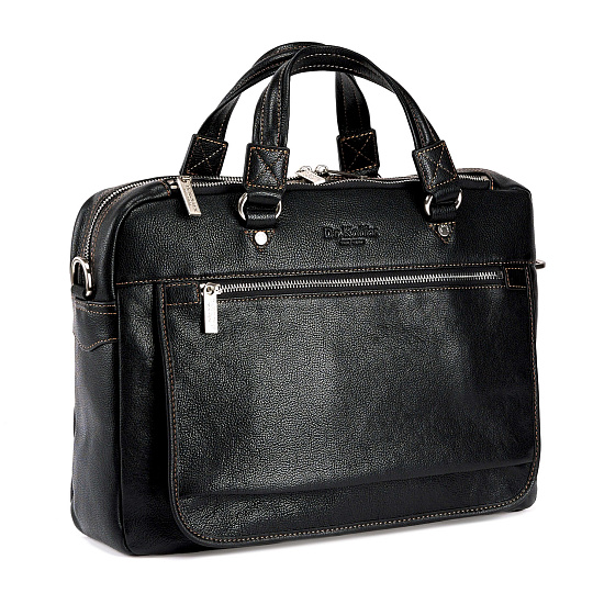 Деловая сумка Dr.Koffer из натуральной кожи черная