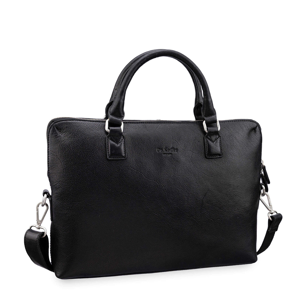 Деловая сумка Dr.Koffer из натуральной кожи черная