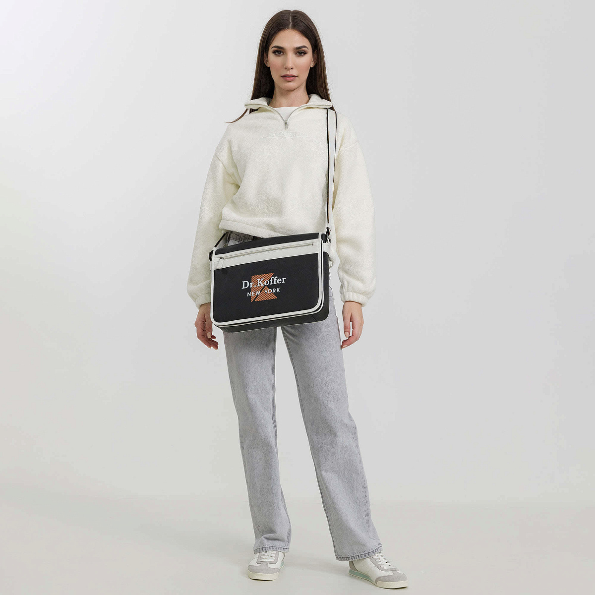 Деловая сумка Dr.Koffer из натуральной кожи черная