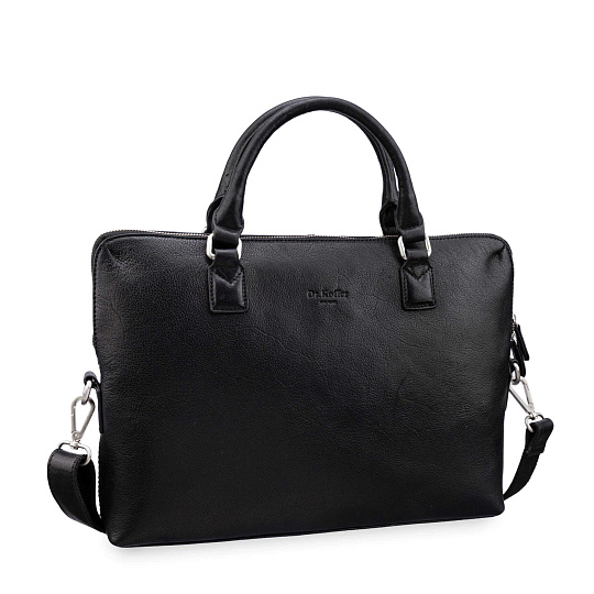 Деловая сумка Dr.Koffer из натуральной кожи черная