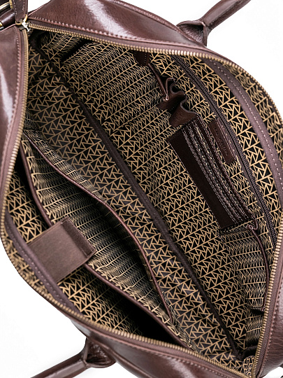 Деловая сумка Dr.Koffer из натуральной кожи темно-коричневая