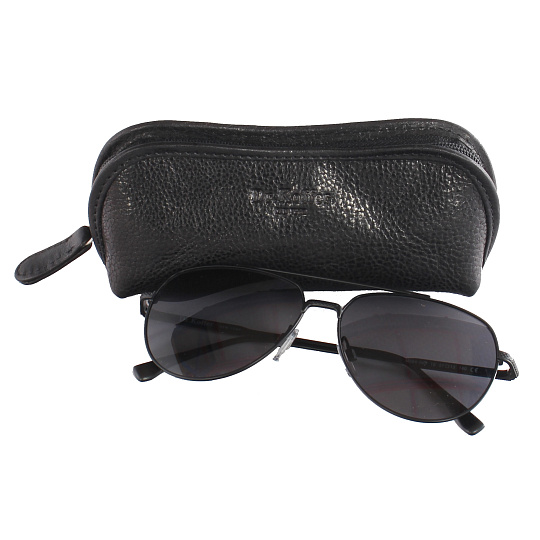 Очечник Dr.Koffer из натуральной кожи чёрный