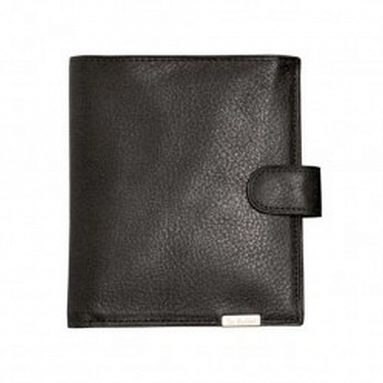 Черное кожаное портмоне с авторучкой и отделениями для мелочи и купюр Dr.Koffer X241821-01-04