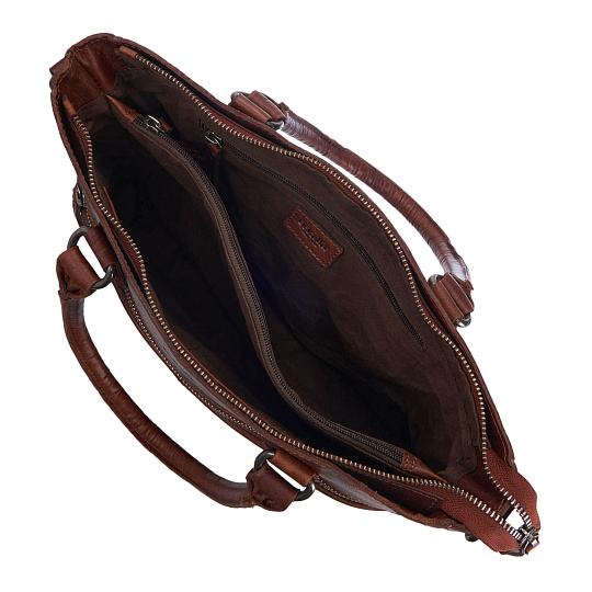 Деловая сумка Dr.Koffer из натуральной кожи коричневая