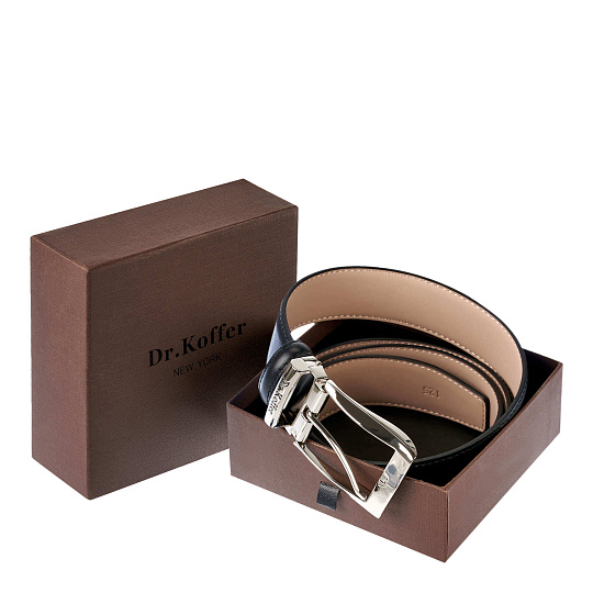 Ремень Dr. Koffer из натуральной кожи черный
