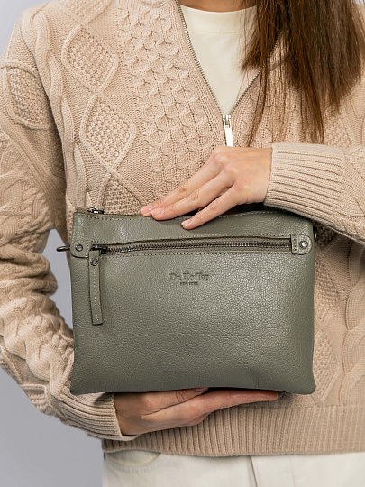 Сумка через плечо Dr.Koffer из натуральной кожи серая