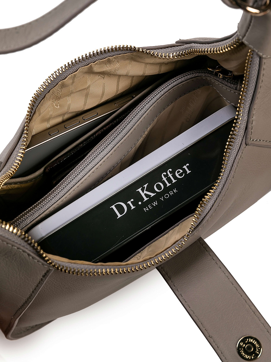 Женская сумка Dr. Koffer из натуральной кожи серая