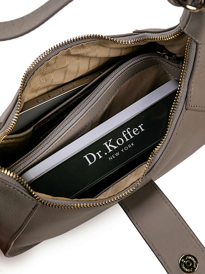 Женская сумка Dr. Koffer из натуральной кожи серая