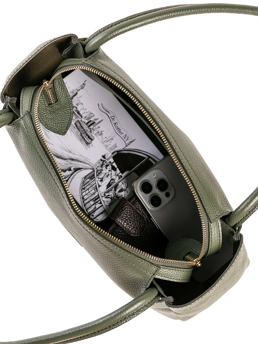 Женская сумка Dr. Koffer из натуральной кожи зеленая