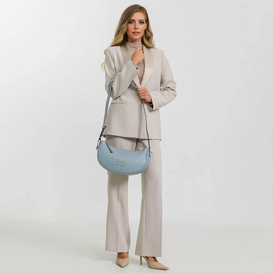 Женская сумка Dr. Koffer из натуральной кожи голубая