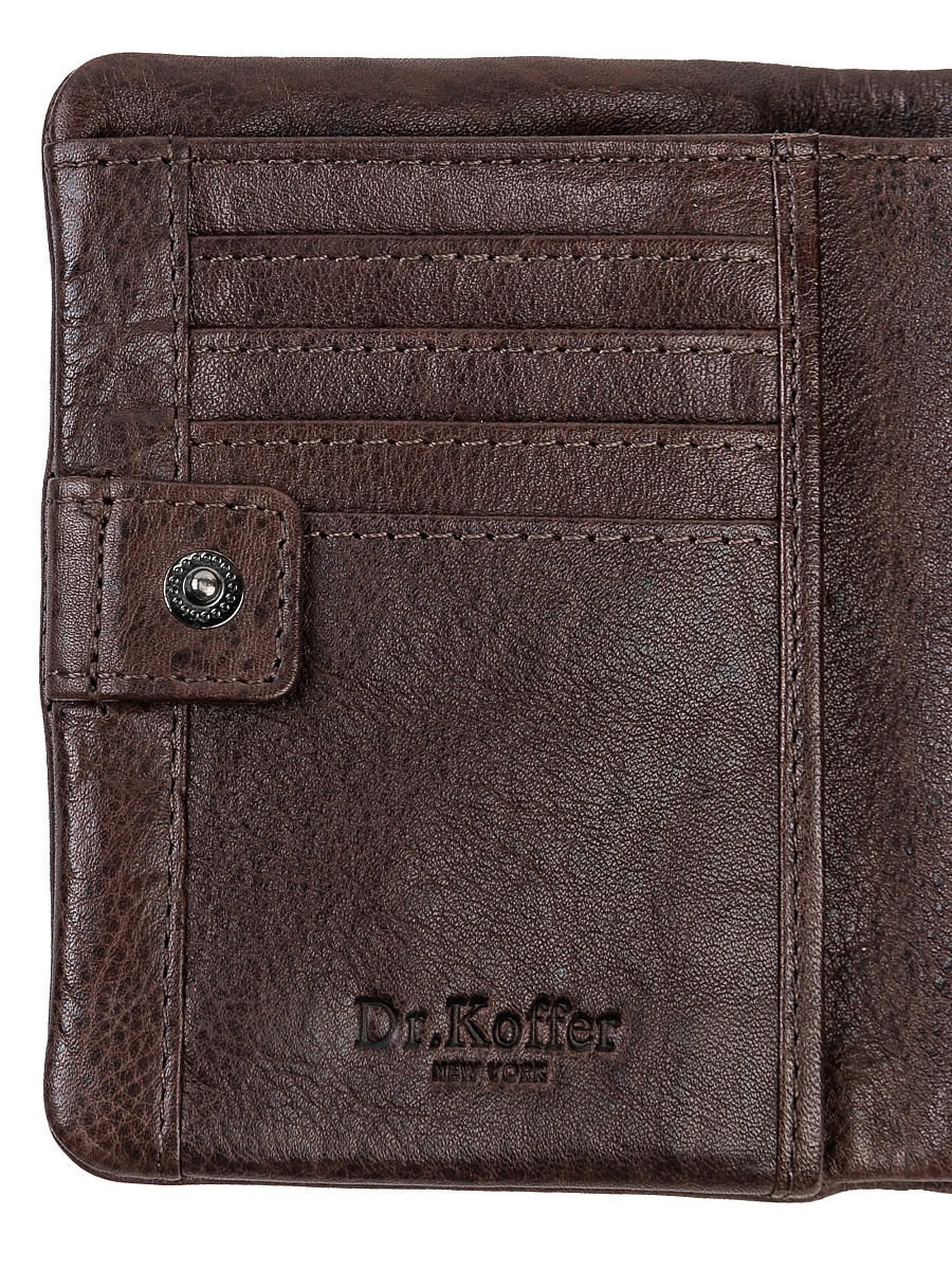 Портмоне Dr.Koffer из натуральной кожи коричневое