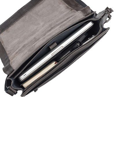 Сумка через плечо Dr. Koffer из натуральной кожи серая