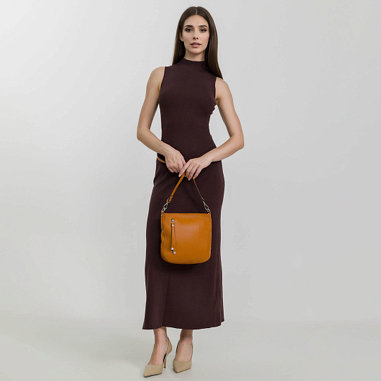 Женская сумка Dr. Koffer из натуральной кожи оранжевая