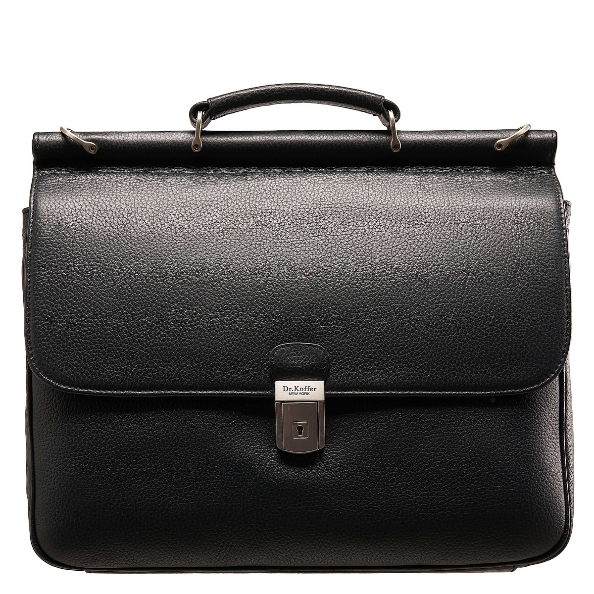 Портфель Dr.Koffer из натуральной кожи черный