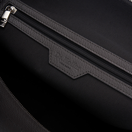 Сумка дорожная Dr.Koffer из натуральной кожи серая