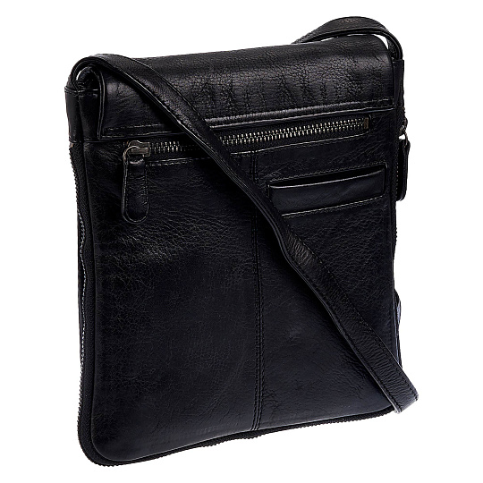 Сумка через плечо Dr.Koffer из натуральной кожи черная