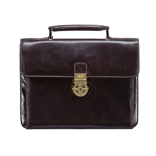 Портфель Dr.Koffer из натуральной кожи темно-коричневый