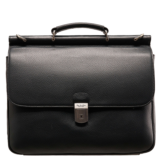 Портфель Dr.Koffer из натуральной кожи черный