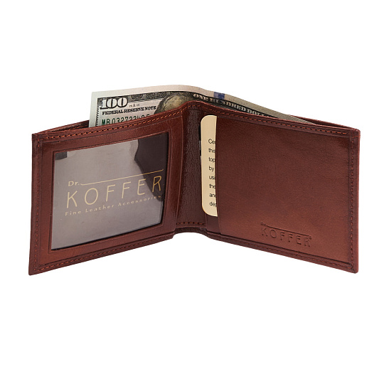 Портмоне Dr.Koffer из натуральной кожи светло-коричневое