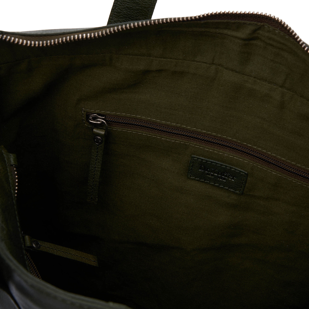 Деловая сумка Dr.Koffer из натуральной кожи зеленая