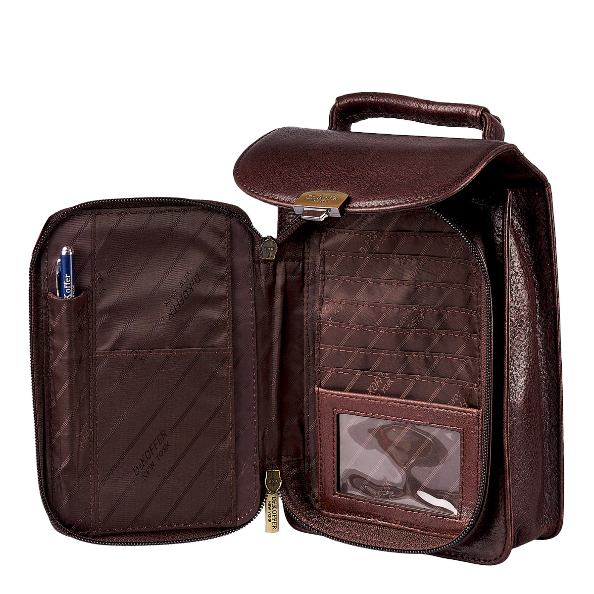 Сумка через плечо Dr.Koffer из натуральной кожи коричневая
