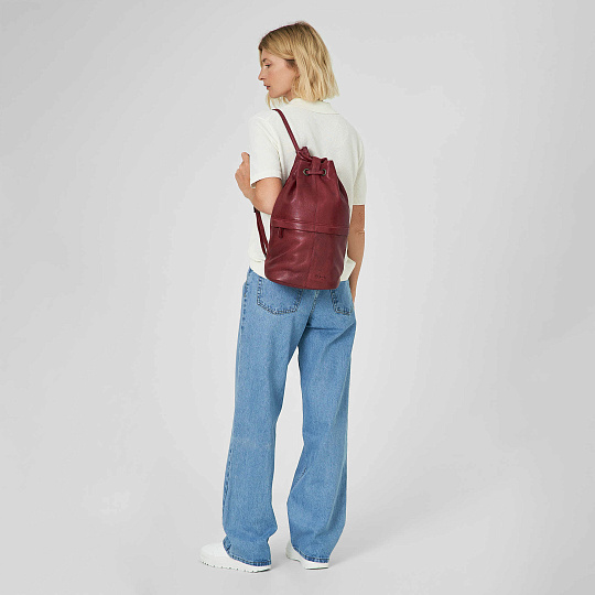 Рюкзак Dr.Koffer из натуральной кожи бордовый