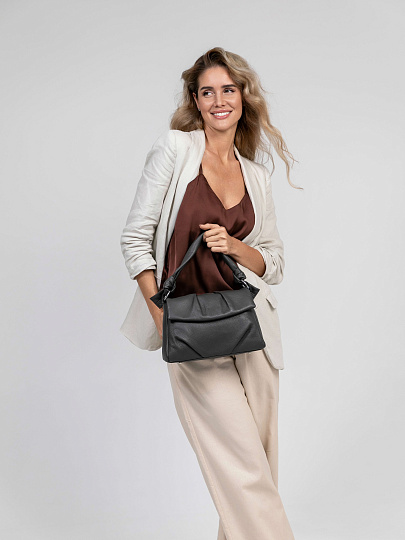 Женская сумка Dr.Koffer из натуральной кожи серая
