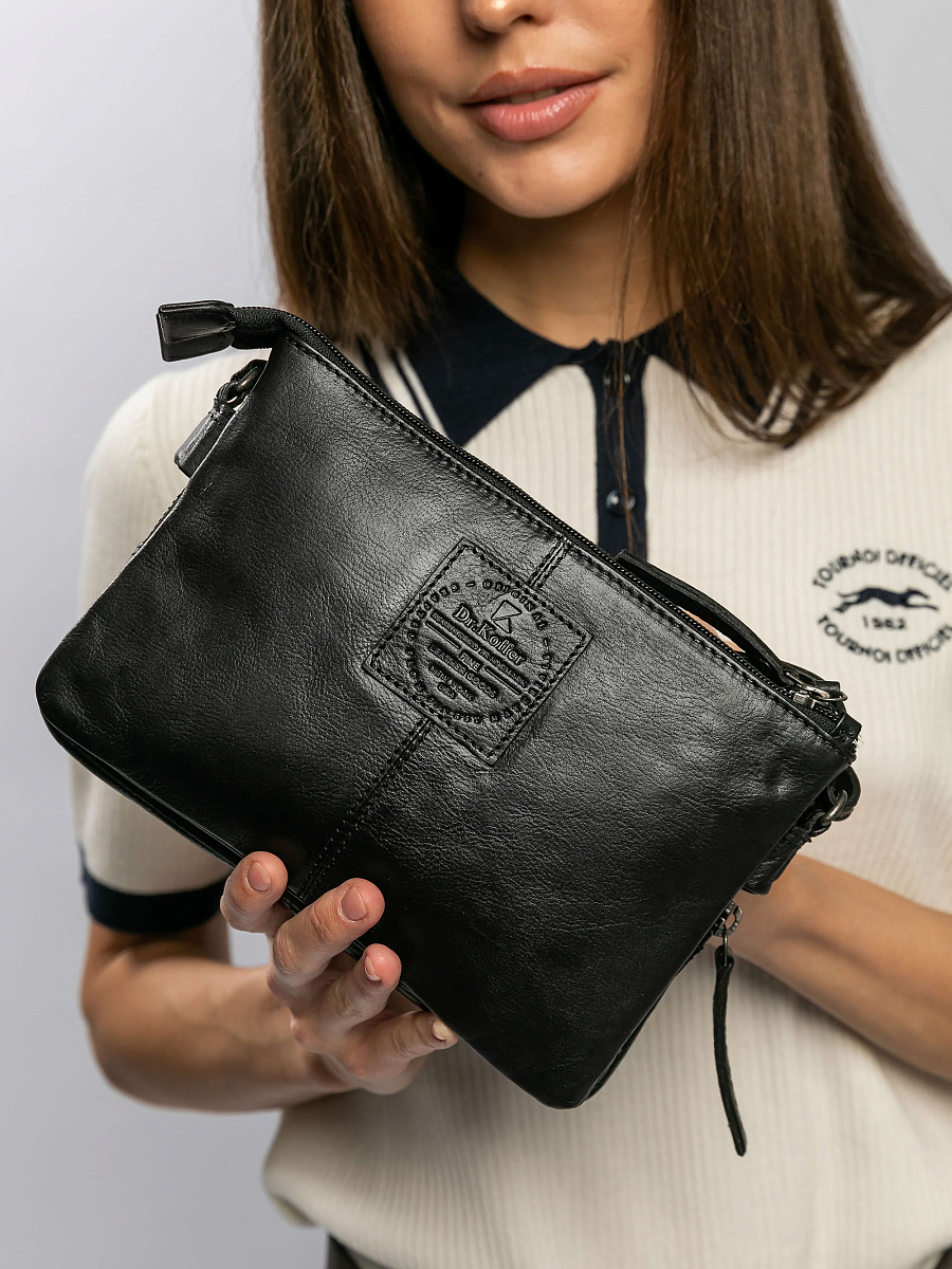 Сумка через плечо Dr.Koffer из натуральной кожи черная