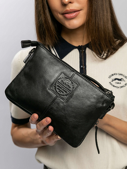 Сумка через плечо Dr.Koffer из натуральной кожи черная