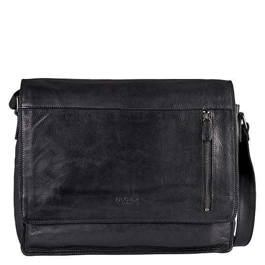 Сумка через плечо Dr.Koffer из натуральной кожи черная