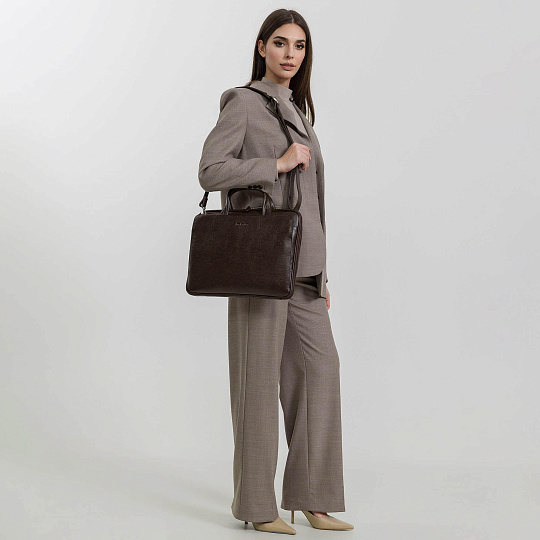 Женская сумка Dr.Koffer из натуральной кожи коричневая