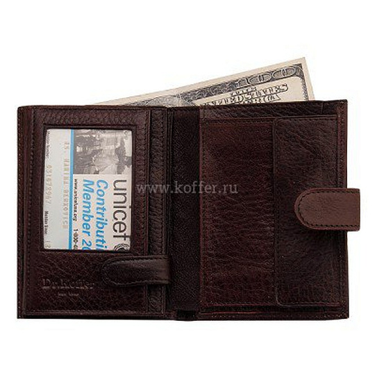 Портмоне Dr.Koffer из натуральной кожи коричневое