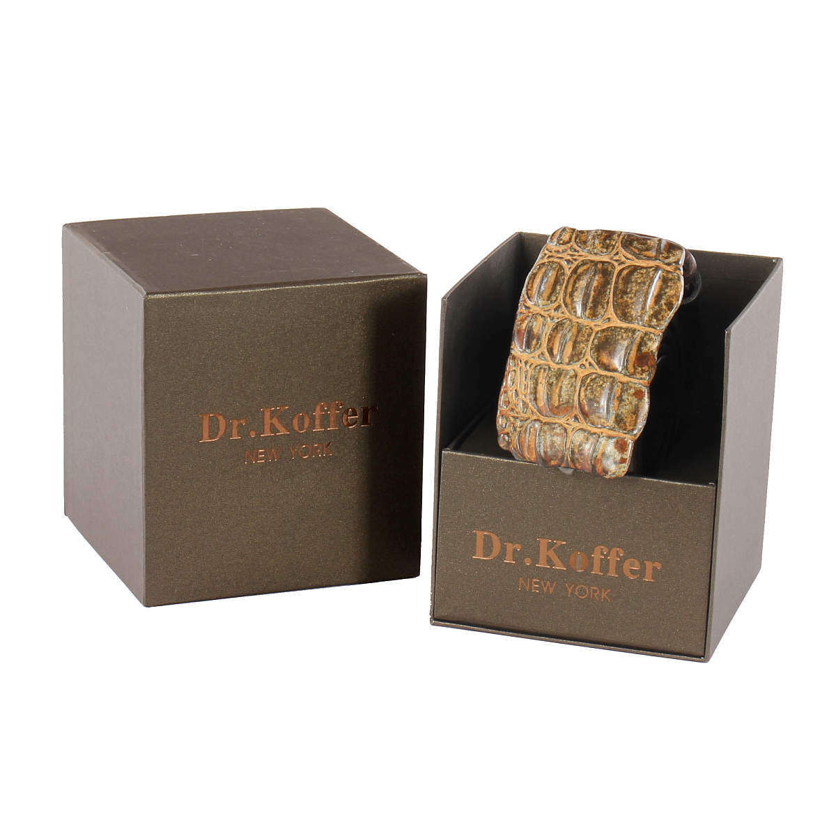 Ремень Dr. Koffer из натуральной кожи коричневый