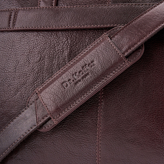 Деловая сумка Dr.Koffer из натуральной кожи темно-коричневая