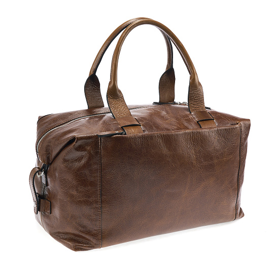 Дорожная сумка Dr.Koffer из натуральной кожи коричневая