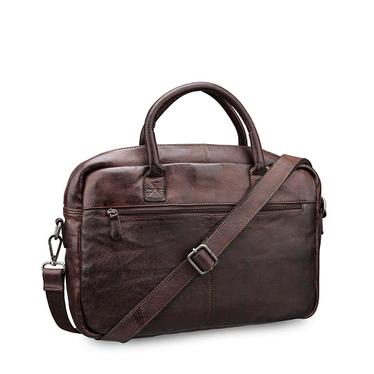 Деловая сумка Dr.Koffer из натуральной кожи темно-коричневая