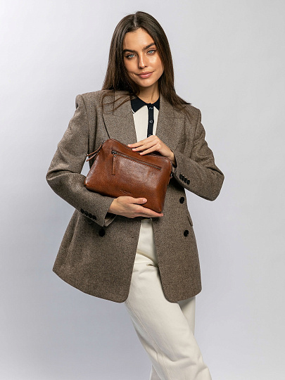 Женская сумка Dr.Koffer из натуральной кожи коричневая